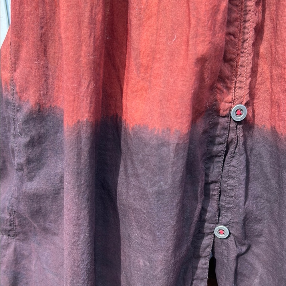 Gudrun Sjoden Cream and Brick Red Buttoned Long Sleeve Dress Size Med - Picture 5 of 10
